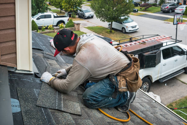 Professional Roofing technician working in Oreana, IL